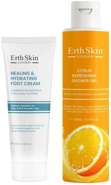 Набор ErthSkin London цитрусовый гель для душа 300 мл и увлажняющий крем для ног 100 мл