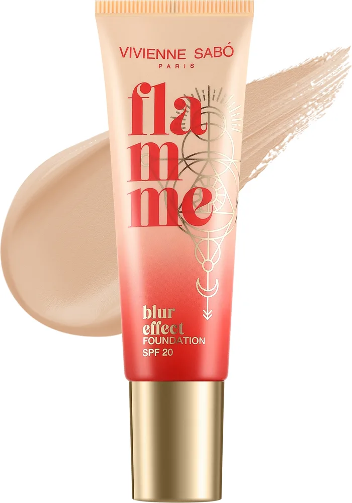 Тональный флюид Vivienne Sabo Flamme Foundation сияющий SPF 20, 23 мл, оттенок 02