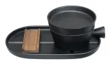 Набор для бритья Dovo Shave Ritual Pitch Matt Black поднос мыльница крышка и поднос 4 предмета — фото 1