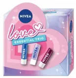 Набор бальзамов для губ NIVEA Love Essential три бальзама ночной ежевичный и 3x4.8 г/ Нивея — фото 1