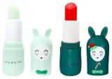 Набор ароматизированных бальзамов для губ Inuwet Bunny зеленое яблоко и вишня 2 шт по 3.5 г — фото 2