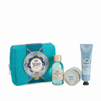 Набор для тела Sabon Delicate Jasmine масло для душа лосьон и скраб с морской солью и ароматом жасмина 100+50 мл+60 г