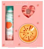Набор Inuwet Coffret Bubble Peach пена для душа с ароматом персика 200 мл, спонж и резинка для волос — фото 1