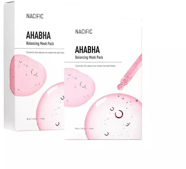 Тканевая маска для лица с кислотами AHA и BHA для баланса кожи Nacific AHA BHA Balancing Mask Pack, оттенок 10 x 30 г