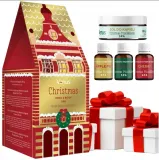 Набор Venus Christmas Mind & Body SPA масла для ванны яблочный пирог вишня и глинтвейн 3 шт по 20 мл и морская соль 80 г — фото 1