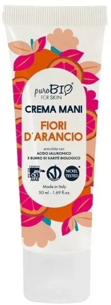 Крем для рук PuroBio Cosmetics Orange Blossom с цветком апельсина увлажняющий 50 мл
