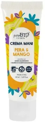 Крем для рук PuroBio Cosmetics Mango Pear увлажняющий с маслом ши 50 мл