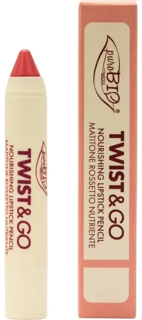 Помада-карандаш для губ PuroBio Cosmetics TWIST and GO Nourishing Lipstick Pencil питательная, кремовая, 2,9 г, оттенок 501 - Universal Pink