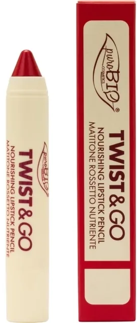 Помада-карандаш для губ PuroBio Cosmetics TWIST and GO Nourishing Lipstick Pencil питательная, кремовая, 2,9 г, оттенок 504 - Indian Pink