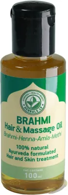 Аюрведическое масло для волос и массажа с брахми Indian Henna Brahmi Hair & Massage Oil
