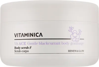 Bioearth Bioearth Vitaminica Vit ACE Gentle Blackcurrant Body Gommage - Гель-скраб для тела Vitaminica Vit ACE с чёрной смородиной, 300 мл