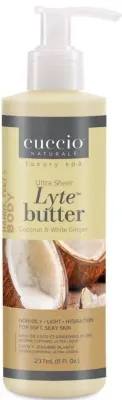 Масло-баттер для тела рук и стоп Cuccio Naturale Lyte Ultra Sheer кокос и белый имбирь 237 мл