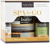 Набор Cuccio Naturale Spa To Go молока и меда масло для тела 226 г солевой скраб 237 г спрей 60 мл и масло для кутикулы 10 мл — фото 1