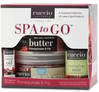 Набор Cuccio Naturale Spa To Go граната и инжира масло для тела 226 г солевой скраб 237 г спрей 60 мл и масло для кутикулы 10 мл