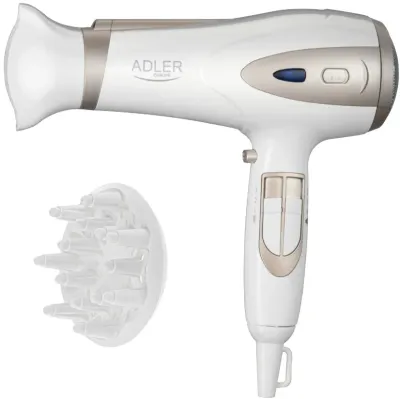 Фен Adler AD 2248 ION с диффузором цвет белое шампанское