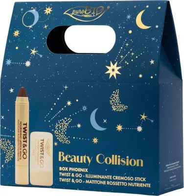 Набор для макияжа PuroBio Cosmetics Beauty Collision Box Phoenix помада-карандаш оттенок 505 2.9 г и кремовый хайлайтер 5 г