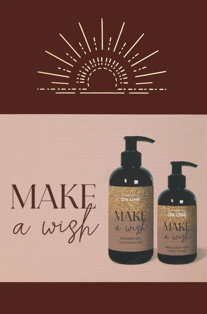 Набор On Line Make A Wish Cedarwood & Rose жидкое мыло для рук и тела 250 мл и гель для душа 400 мл