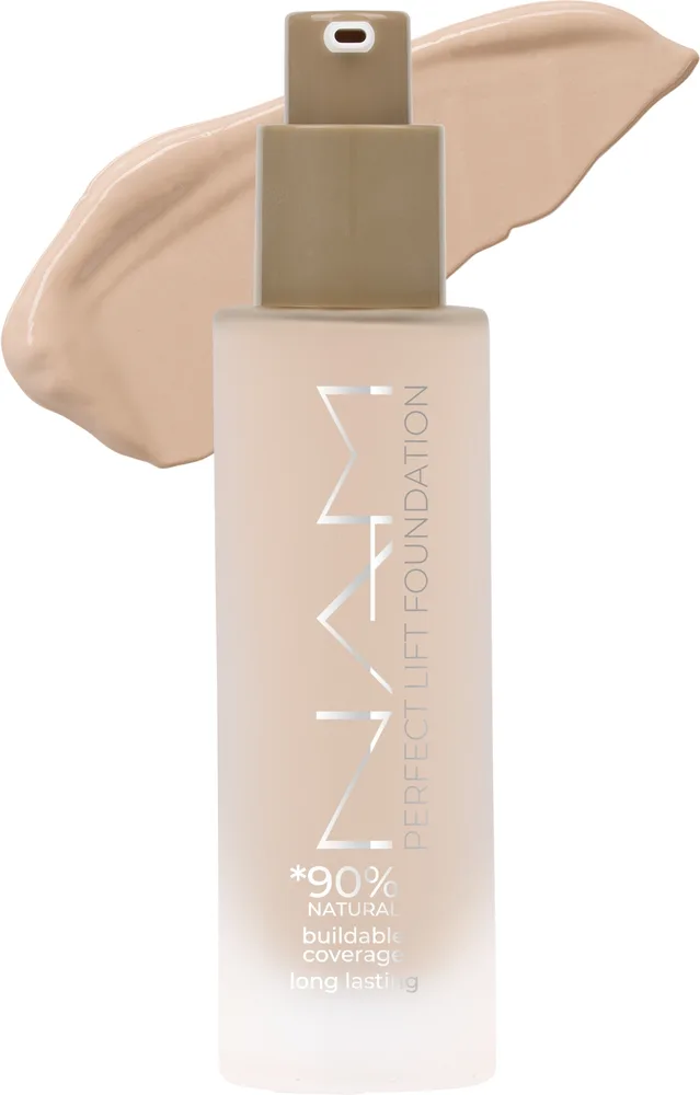 NAM Make Up Podkład do twarzy - Тональный флюид NAM Perfect Lift Foundation с эффектом лифтинга стойкий, 30 мл, оттенок 02