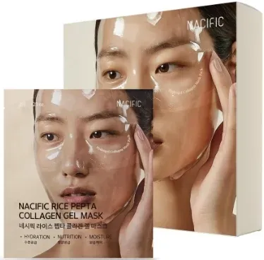 Коллагеновая гидрогелевая маска для лица с рисовым пептидом Nacific Rice Peptide Collagen Gel Facial Mask