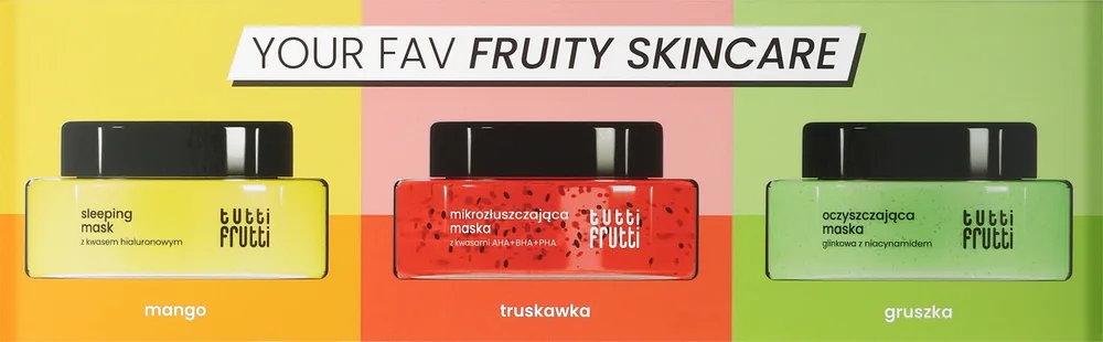 Набор масок для лица Farmona Tutti Frutti ночная маска отшелушивающая маска и глиняная маска 3x50 г