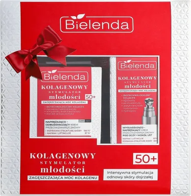 Набор для лица Bielenda Collagen Youth 50+ крем для лица и крем для глаз с растительными маслами для зрелой кожи 50+15 мл