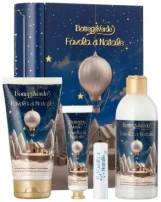 Набор Bottega Verde Favola Di Natale гель для душа 250 мл молочко для тела 150 мл крем для рук 30 мл и бальзам для губ 4 г в жестяной коробке