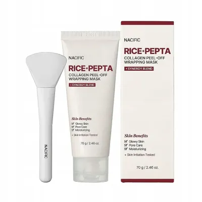 Рисовая маска-пилинг для лица с коллагеном Nacific Rice Pepta Collagen Peel-Off Wrapping Mask