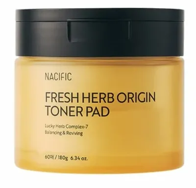 Диски тонизирующие для лица Nacific Fresh Herb Origin Toner Pad двусторонние, для ухода за порами, 180 мл