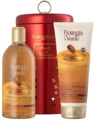 Набор Bottega Verde Argan Del Marocco гель для душа 400 мл лосьон для тела 200 мл и жестяная коробка