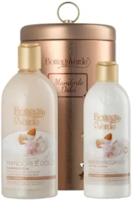 Набор Bottega Verde Mandorle Dolci гель для душа 400 мл молочко для тела 250 мл и жестяная коробка