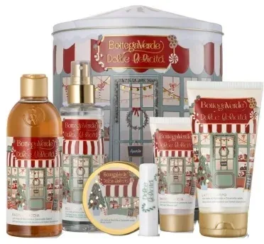 Набор для тела Bottega Verde Dolce Felicita гель молочко спрей крем масло и бальзам фундук и соленая карамель