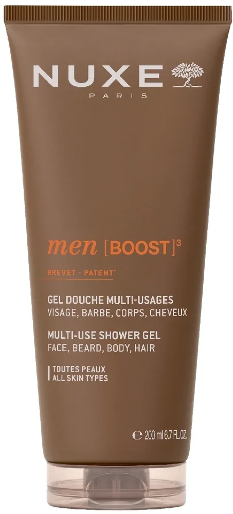 Многофункциональный гель для душа Nuxe Men [BOOST]³ для тела, волос и бороды, 200 мл