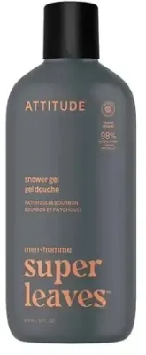 Гель для душа для мужчин Attitude Super Leaves Пачули и бурбон, веганский, 415 мл