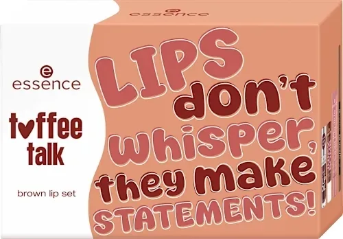 Набор для макияжа губ Essence Toffee Talk карандаш бальзам блеск с пептидами и масло для губ коричневые оттенки