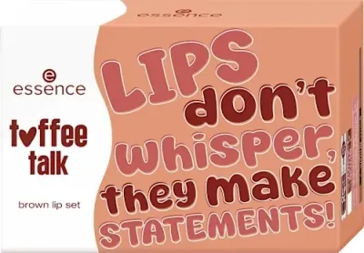 Набор для макияжа губ Essence Toffee Talk карандаш бальзам блеск с пептидами и масло для губ коричневые оттенки