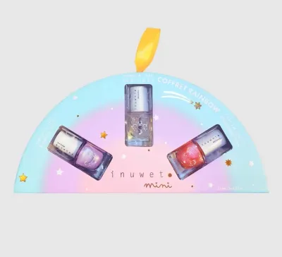 Детский набор лаков для ногтей Inuwet Rainbow на водной основе 3 шт по 5 мл