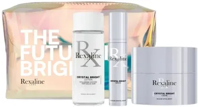 Набор для лица Rexaline Crystal Bright крем сыворотка и отшелушивающий лосьон с гиалуроновой кислотой для сияния 50+10+50 мл