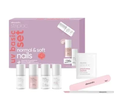Набор для маникюра Alessandro International Striplac UV Basic Set 7 предметов для нормальных и мягких ногтей