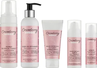 Набор для лица Nova Kosmetyki Cranberry Glow масло пенка скраб сыворотка и крем с витамином C и Q10
