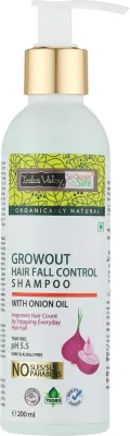 Шампунь Indus Valley Organic Growout против выпадения волос с бринграджем и хной, 200 мл