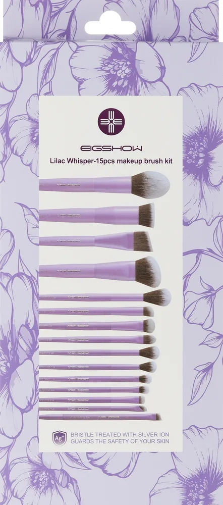 Набор кистей для макияжа Eigshow Beauty Makeup Brush Kit Lilac Whisper из 15 предметов