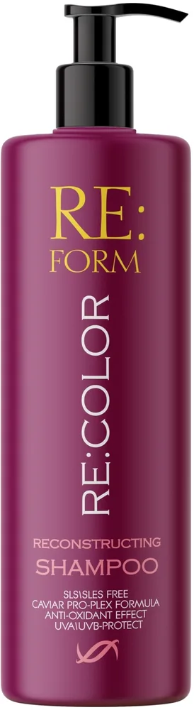 Шампунь Re:form Re:color с экстрактом икры, гибискусом и UV-фильтром для окрашенных волос, 400 мл