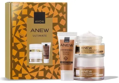 Набор для лица Avon Anew Ultimate дневной крем с SPF 20 ночной крем и сыворотка для зрелой кожи 15+15+10 мл