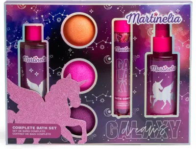 Детский набор Martinelia Galaxy Dreams спрей для тела 150 мл гель для душа 150 мл бомбочки 3 шт по 60 г и конфетти для ванны 15 г