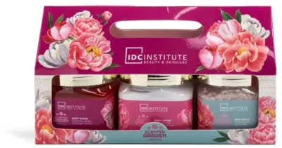Набор IDC Institute Scented Garden Peony лосьон для тела 300 г скраб для тела 470 г и соль для ванны 410 г