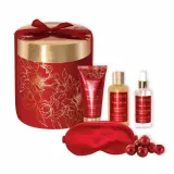 Набор Parisax Beauty Winter Blossom гель для душа 100 мл лосьон 65 мл спрей для подушки 100 мл жемчужины для ванны 6 шт по 10 г и атласная маска для сна — фото 1
