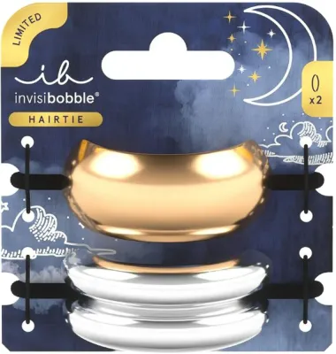 Набор резинок для волос Invisibobble Eclipse Aurora Radiance с золотистыми и серебристыми акцентами 2 шт