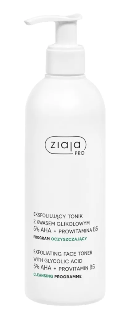 Отшелушивающий тоник для лица Ziaja Pro с 5% гликолевой кислотой и провитамином B5, 270 мл