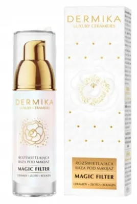 База под макияж Dermika Luxury Ceramides Magic Filter с эффектом сияния, 30 мл