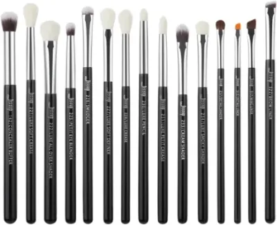 Набор кистей для макияжа Jessup Black Silver Mix Hair Brush Set, модель T177, 15 шт